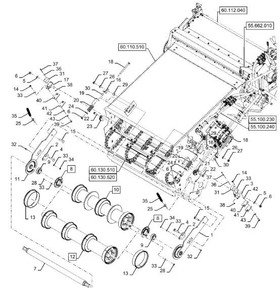 87687480 - Пластина натяж. бар. цепей кам. накл. CR